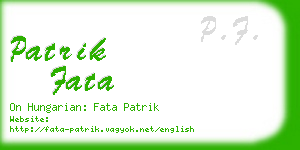 patrik fata business card
